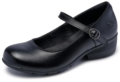 Skechers Women's Work Mary Jane Elsit Slip Resistant Health Care Professional Shoe, Black, 6