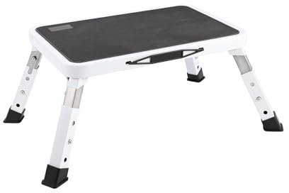 JADDUO Marchepied pliable avec plate-forme antidérapante en acier avec rabat de sécurité, réglable en hauteur, pour adultes ou enfants dans la cuisine, la maison, le bureau