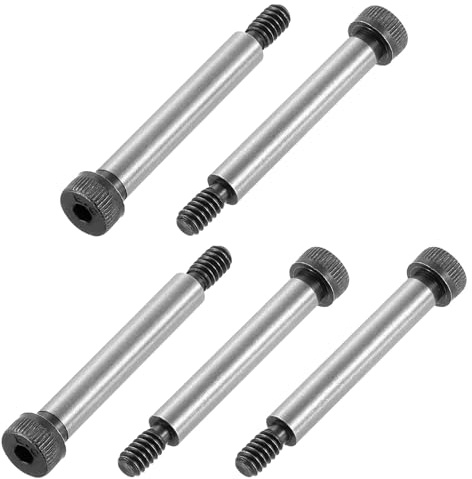 QUARKZMAN 5 Stück Passschrauben Legierungstahl Sechskantkopf Schulter Schrauben, 1-1/2 Schulterlänge, 1/4 Schulterdurchmesser, #10-24 Gewinde Rastbolzen