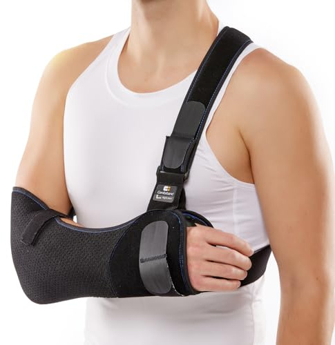 Comforband Duluxe Shoulder Immobilizer Arm Sling – Medical Sling with Adjustable Shoulder and Waist Straps for Torn Rotator Cuff, Clavical, Elbow, Forearm Injury (Medium)