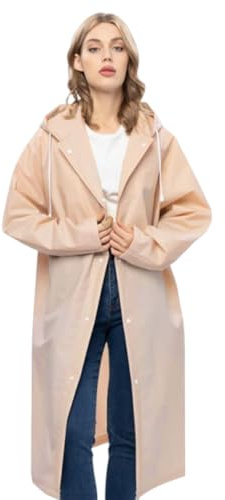 SGERUFZ Poncho de pluie khaki de voyage, imperméable, pour hommes et femmes, pour randonnée, cyclisme, camping et voyages, en EVA écologique