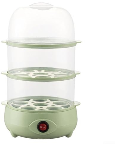 Mini vaporiera elettrica per uova da colazione, con spegnimento automatico e protezione da bruciatura a secco, può cuocere 5 uova in un unico strato (verde-3)