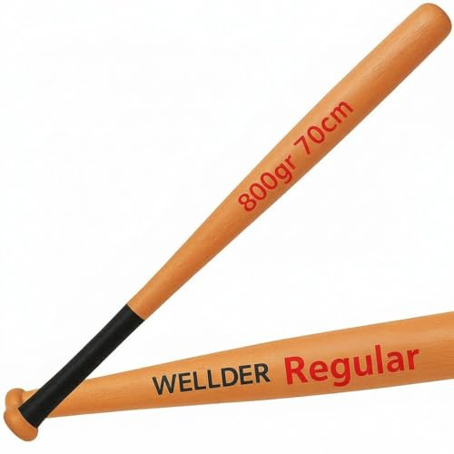 Mazza da Baseball in Legno con Grip Antiscivolo – Misure 52 cm / 70 cm / 81 cm – Struttura Robusta e Bilanciata (Medium | 70 cm)