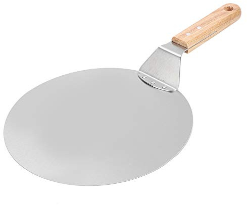 Phefop Pala per Pizza, Spatola Rotonda da 17 Pollici, Materiale in Acciaio Inossidabile con Manico in Legno, per Forno, Griglia, Pasticceria, Torte e Trasferimento di Pane, Utensili
