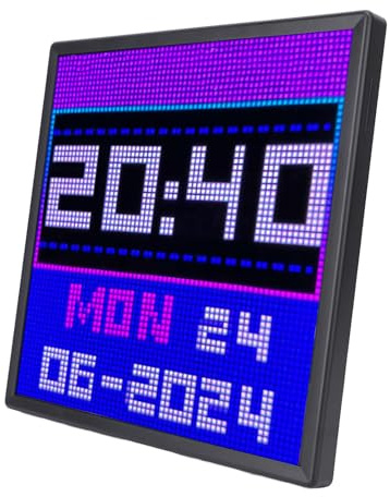 HELEVIA Digital Fotoram 64x64 LED-panel, APP-kontroll med Animerade