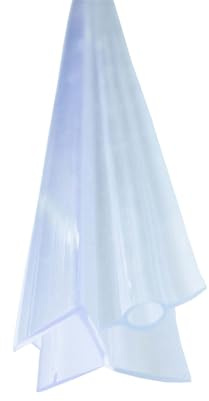 Bagnoxx guarnizione doccia con labbro raschiante e tubo per box doccia, 100cm, vetro 8mm, profilo trasparente anti-schizzi, guarnizione inferiore porta, guarnizione vasca in PVC