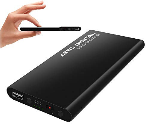 Voice Activated Recorder with Longest Battery Life, Continuous Recording up to 15 days MP3 Audio Records, PoweRec - by aTTo Digital