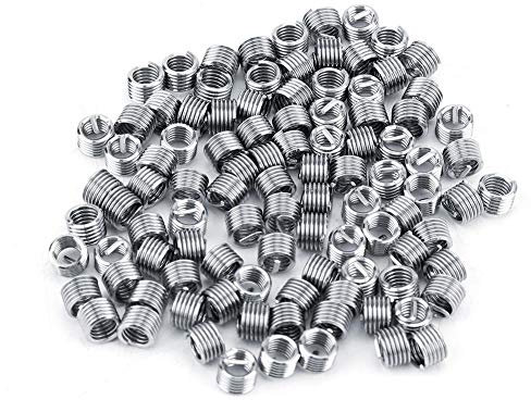 Akozon Insertos de rosca 100 unidades M4 de acero inoxidable SS304, alambre helicoidal, insertos de rosca helicoidal, surtidos, tipo de hilo (M4 0,7 1,5 D)