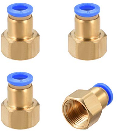 sourcing map Adaptateur de Raccord de Tube Pousser pour Se Connecter, Tube de 8mm Od x 3/8 Pt Femelle, Connecteur Pneumatique Droit, Raccord de Tuyau, 4 Pièces