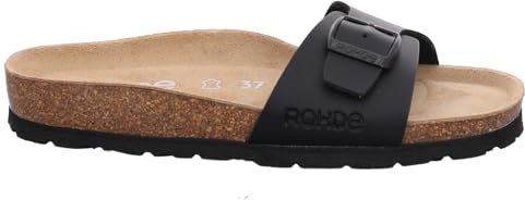 Rohde ALBA Damen, Frauen, Pantoletten, Slipper,Slides,Sandalen,Sommerschuhe,Freizeitschuhe,sommerclogs,Clogs,Sandalen,SCHWARZ,39 EU