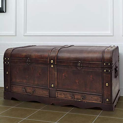 Kstyhome Baule del Tesoro Vintage Grande Marrone Tavolino caffè