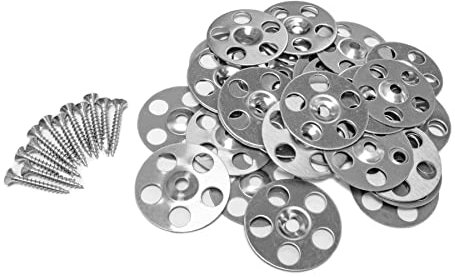 Thermopanel Pack of 200 Tile Backer Board Washers with Screws - Double Countersunk A2 Stainless Steel Washer and Screw Kit to Fix Insulation Boards, Floors and Walls (3.5 x 25mm)