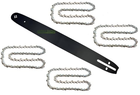 45 cm; 1,5 mm; barra de 72 TG + 4 cadenas compatibles con Husqvarna Makita Oleomac Solo
