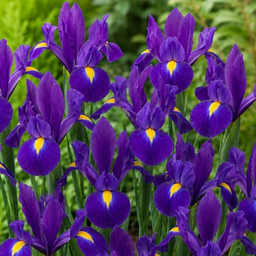 Bulbi Fiori Perenni da Esterno - 50 Bulbi Iris Olandesi Purple Meadow | Mix di 5 varietà e colori, Piante esclusive dall’Olanda, per giardino e vaso (non semi, non artificiali)