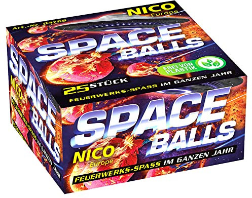 Cepewa Space Balls, Ab 12 Jahre, 50 Knatterbälle, 2 x 25er Schachte Jugendfeuerwerk von Nico Party Silvester Kat F 1 von Aktivhandel