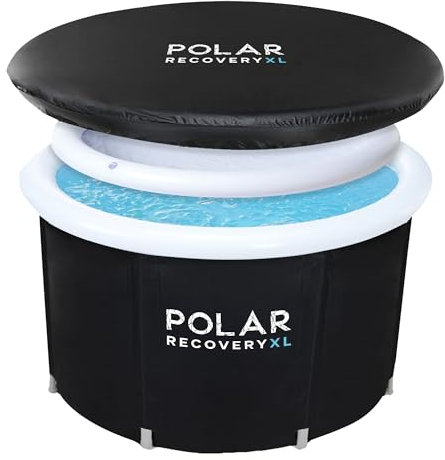 Polar Recovery Tub / 370L Portable Ice Bath for Cold Water Therapy Training/An Ice BathTub for Athletes - Adult Spa for Ice Baths and Soaking - Outdoor Cold Plunge Tub (Black XL)