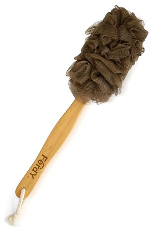 FerdY Back Scrubber for Shower,Long Handled Loofah on a Stick, Soft PE Mesh Back Sponge for Bath, Body Brush for Men Women, Exfoliating Scrub Cleaning Luffa
