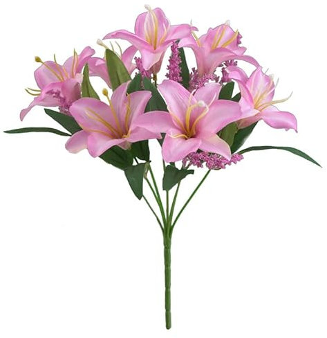 Fleur de lys Artificielle 7 têtes réaliste ne se fanent Pas décoration Cadeau lys Faux Bouquet Maison Art Déco Photographie Prop Bricolage Bouquet (La Couleur Violette)