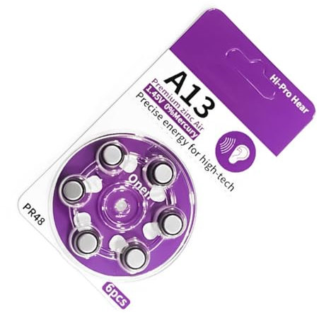 6pcs A13 batterie a bottone per apparecchio acustico con prestazioni durature e facile installazione