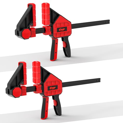 EHDY Bar Clamps for Woodworking, 2-Piece 6 Inch Clamps Set with 550 LBS Load Limit, One-Handed Clamp/Spreader, Heavy-Duty Quick-Change F Clamp, Ideal for Woodworking/Carpentry/Home Improvement/DIY
