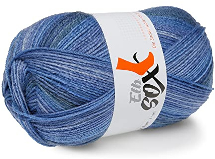 ElbSox - 4 flow - color - 004 - Azul Dégradé - Lana de calcetín cuádruple con gradiente de color