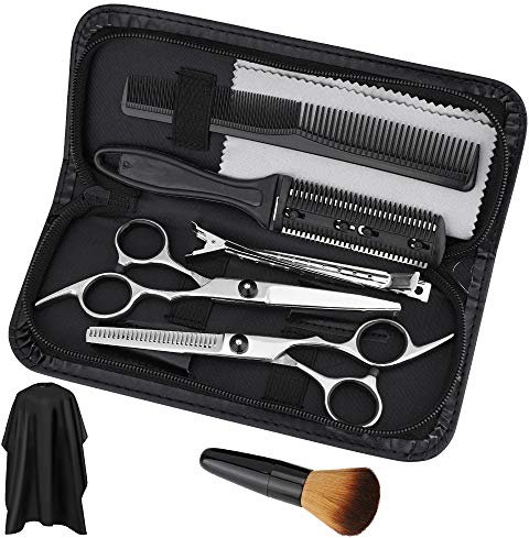 Friseurscheren Set,Scheren-Sets aus Edelstahl zum Ausdünnen und Strukturieren Haarschere (10Pcs)
