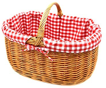 MyBer® K1-004-SDRW - Cesto per la spesa in vimini intrecciato, 43/27/20 cm