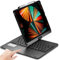 PboyiqiS 360° Rotatable Keyboard Case for iPad Air 13 inch (M3/M2-2025/2024)/Pro 12.9 (6th, 5th, 4th, 3rd Gen) with TouchPad, Backlits Aluminum Alloy Smart Case with trackpad Keyboard, (Black)