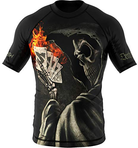 SMMASH Camicia Funzionale Uomo Rashguard Camicia Sportiva A Maniche Corte MMA Thaibox Muay Thai Kickboxing Traspirante Resistente All'Abrasione