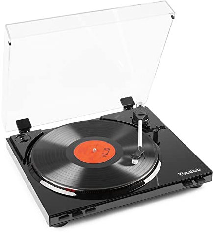 Audizio RP310 Platine Vinyle - Noir, Tourne-Disque avec Retour Automatique, 33 et 45 Tours, Cellule Audio Technica, Sortie HiFi RCA, Idéale pour Écouter Vos Anciens Vinyles