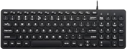 Perixx PERIBOARD-333B Wired Backlit USB Keyboard- X Type Scissor Keys - Compact 14.25x4.57 Inches - Big Print Letters - White Backlit - US English QWERTY……