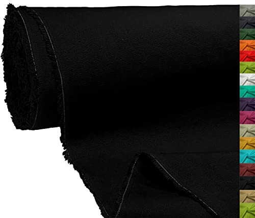 A-Express 100 % bomullsduk tygmaterial klädtillverkning tyg gardinväskor 145 cm bred 250 GSM säljs per meter – halvmeter 50 cm x 145 cm svart