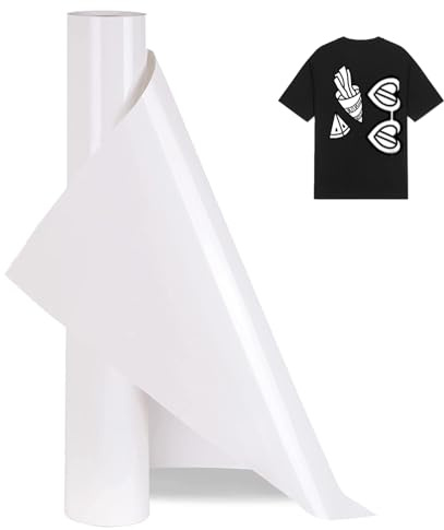 Youery Plotterfolie textil, 30 cm x 150 cm, flexfolie för cricut och silhuett Cameo, används i textilier överföringsfolie för strykning för gör-det-själv t-shirt, tyger (vit)