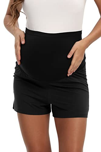 Hocaies Maternidad Pantalones Cortos Mujer Ropa Premamá Verano Pantalones Cortos de Maternidad para Mujer Elásticos y Comodos Shorts de Maternidad Cortos