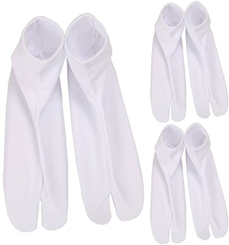 ACMEDE 3 Paia Calzini Tabi Giapponesi Elastici Kimono Calzini Bianchi Traditional Tabi Calzini Flop Giapponese Cosplay Infradito Clogs Sandali Pantofole Tradizionali Calze con alluce separato