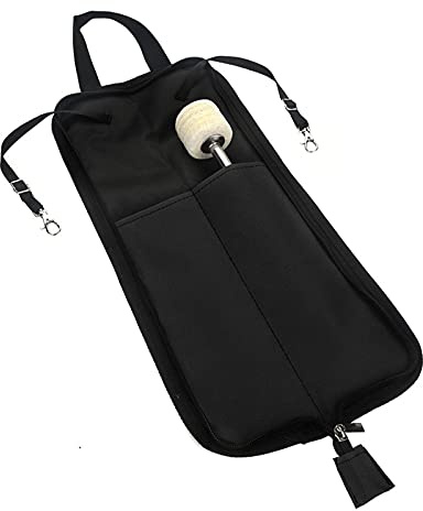 Bolsa para Baquetas, Bolsa Portátil para Baquetas, Bolsa de Almacenamiento para Baquetas, para Baquetas, Cepillos, Mazos, Accesorios para Instrumentos Musicales, Bolso 46X10CM (Marrón)