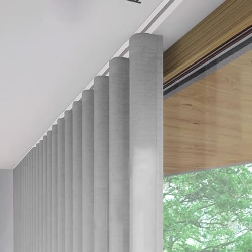 Inset Curtain Track, Wall Thickness 1.4mm, Aluminum Blackout Curtain Track, Seamless Curtain Rails Gliders, Ceiling Curtain Track + Serpentine Curtain Walking Beads + Fabric Tape ( Color : White , Siz