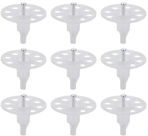 PATIKIL 40mm Pasadores de Aislamiento Perforados, 50 Juego de Clavos Aislantes Tacos de Pared Arandelas de Plástico Clavos de Acero para Fijar Tablero de Espuma a Pared