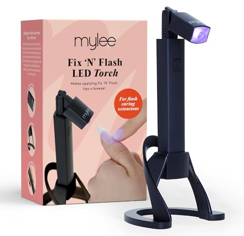 Mylee Fix 'N' Flash LED Torch: Portable Nail Lamp for Gel Polish with Movable Head, USB Rechargeable, Hands-Free Operation – Perfect for Home, Travel and Salon Use