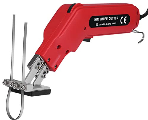 Ovshnrr 100W Taglia Polistirolo Coltello Caldo Cutter Elettrico Per Polistirolo Professionale Taglierina a Caldo Profondità di taglio 100 mm con piccola tavola scanalata e 2 lame