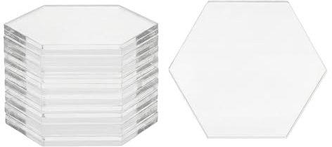 Happyupcity 10Pcs Clear Hexagon Acrylic Place Cards Acrylic Name Cards Acrylic Table Number Card Blank Acrylic Name Plate Seating Chart Cards for Wedding Reception Banquet Party