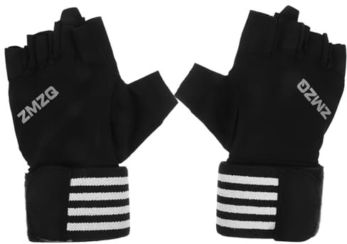 BESPORTBLE 1 Paar Sporthalbfingerhandschuhe Handtrainer Gürtel Gewichtheberhandschuhe Herren Handgriff Arm sportgeräte Sport geräte Handball-Handschuhe Handschuhe Fitnessstudio Eisseide Black