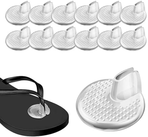 OHREN Protector de Silicona para Dedos de los Pies, 6 Pares de Almohadillas Transparentes Antideslizantes Reutilizables para Sandalias de Dedo y Flip Flops