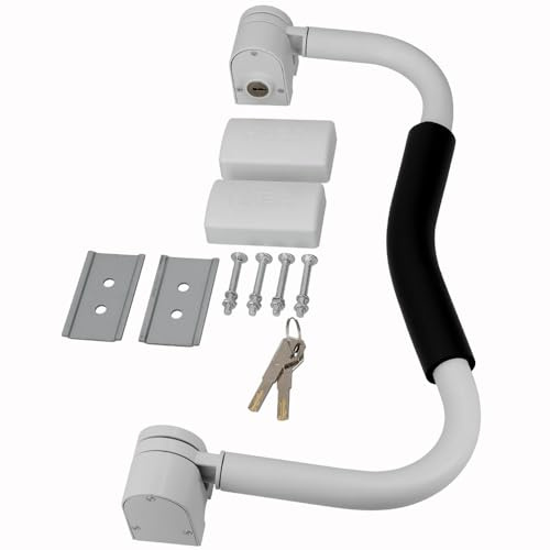 Einstiegshilfe Türsicherung Türschloss Wohnmobil Wohnwagen Camper mit Sicherheitszylinder weiß