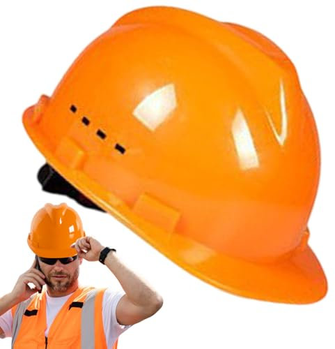 Cappello di sicurezza, cappello da costruzione per uomo - Casco ventilato di protezione confortevole e fresco - Protezione della testa regolabile, attrezzature da costruzione per migliorare la