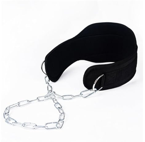 Cinturón de elevación, cinturón en cuclillas – Cinturón de inmersión de levantamiento de pesas con cadena de acero – Entrenamiento de fuerza básica resistente para el entrenamiento de fuerza en casa