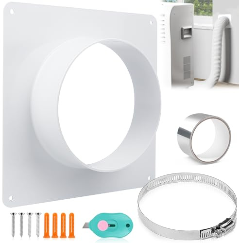 Bride de Raccordement 150mm Bride de Connecteur de Conduit D'aération Brides de Tuyau Droite en Plastique ABS Murale Flange Carre pour Système de Ventilation de Chauffage et de Refroidissement