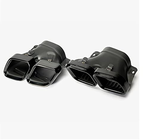 SADQRG A Pair Black Quad Exhaust Tips Fit For Mercedes For Amg C63/s W205 S205 C205 A205 Pre-facelift 2015 2016 2017 2018 Car Exhaust Muffler Pipe(Black)