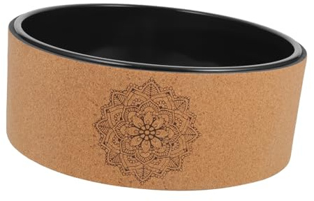 HAKIDZEL Rueda de Yoga Alivia el de Espalda y Mejora la Flexibilidad de Corcho Natural Antideslizante Diseño Portátil para Entrenamiento de Yoga y Pilates para Mujeres