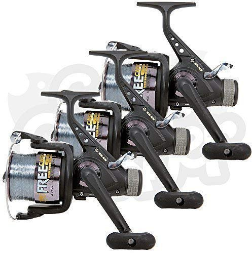 Lineaeffe 3 X Gratuit Carpe 60 3BB Carpe/Gros Runner Moulinets de Pêche Pre-spooled avec 15lb Fil